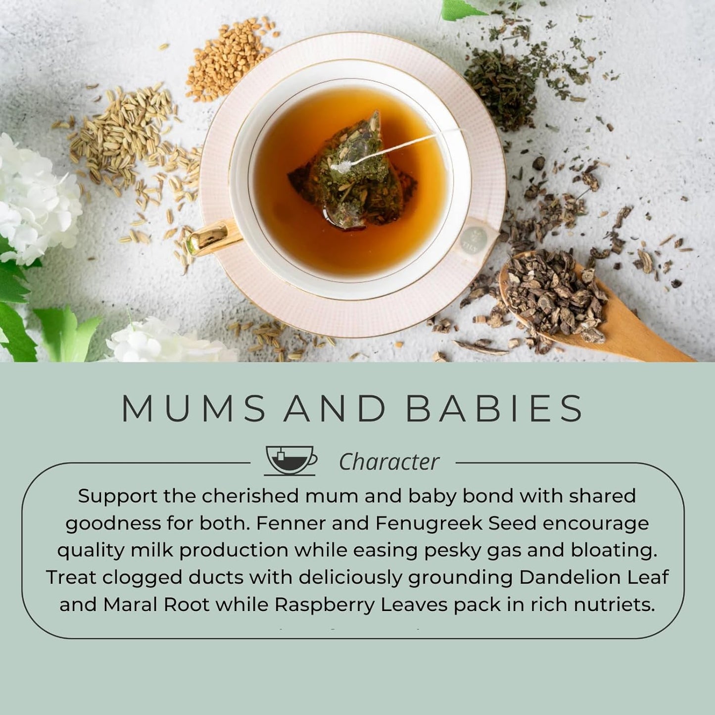 Tily Tea Mums and Babies Herbal Tea - Postnatal Lactation Tea - Caffeine Free - Suitable for Breastfeeding Mothers - 10 Plastic-Free Tea Bags