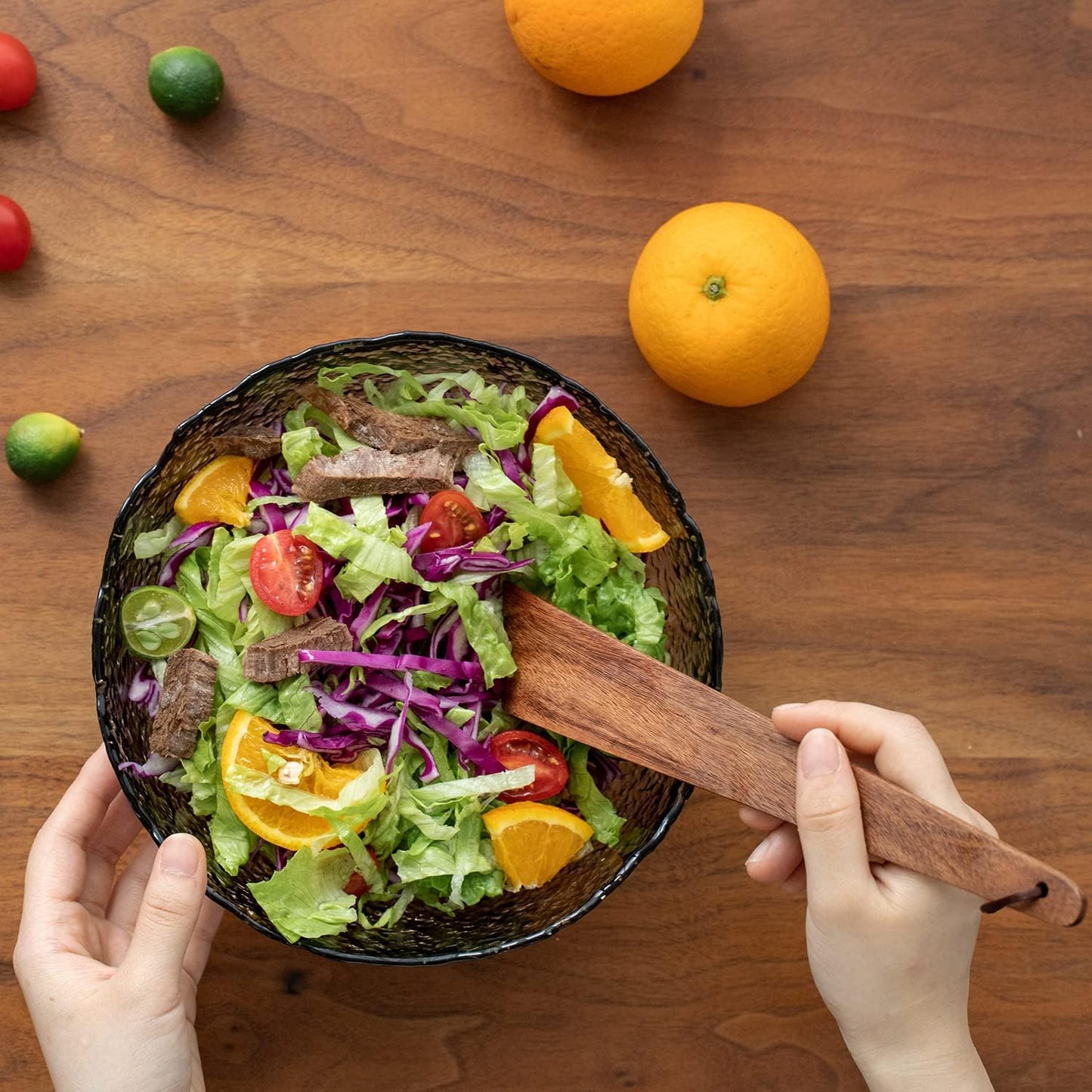 Muso Wood 9.8" Acacia Wood Spatula for Cooking, Small Wood Flipper, Non-Stick Spatula Set, Multi-Purpose Spatulas for Flipping, Serving, Scraping & Turning (Set of 3)