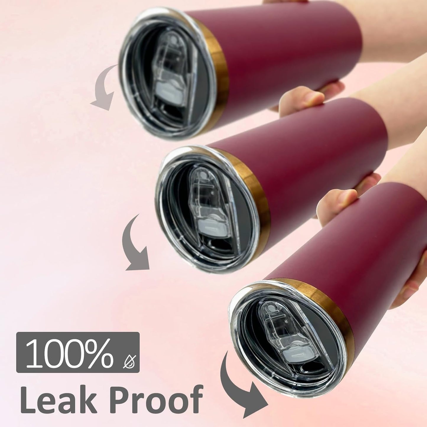 20 oz Skinny Tumblers Bulk, Stainless Steel Insulated Tumbler with Lids and Straws, Slim Double Wall Powder Coated Travel Coffee Mugs, Reusable Cup for Hot and Cold Drinks (Red,1 pack)