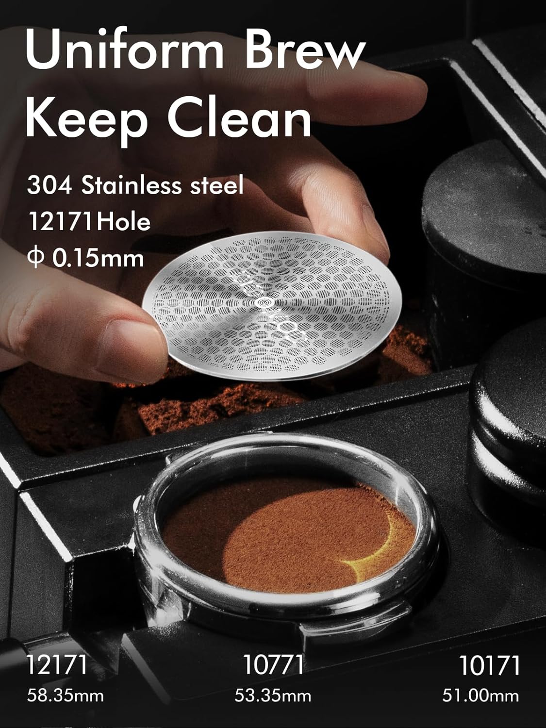 2 pack 53.35mm Espresso Puck Screen, 0.9mm 150μm Ultra Thin Coffee Espresso Filter Screen - Mesh Reusable Filter for Espresso Portafilter Filter Basket 54mm