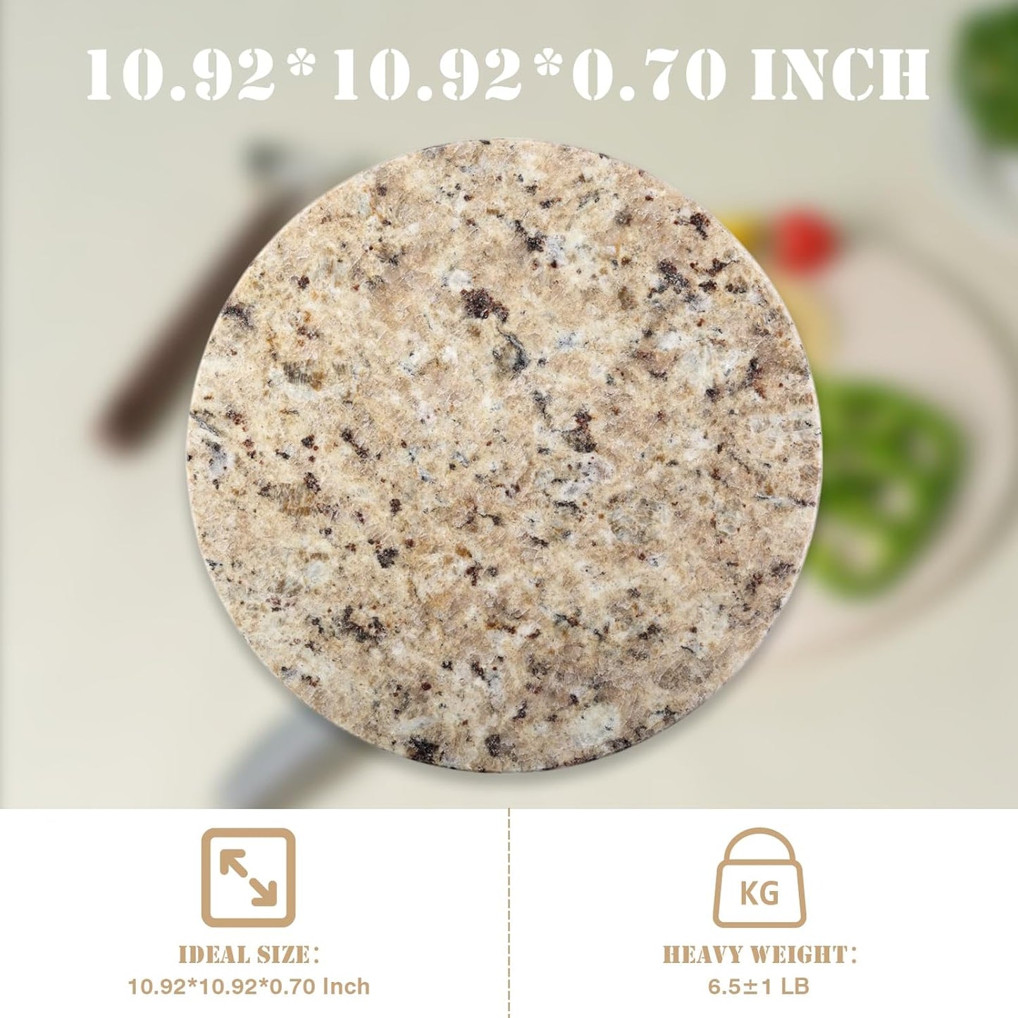 Koville 11 Inch Round Marble Cutting Board for Kitchen Countertop, Golden Brown Marble Cutting Boards Pastry Board for Kitchen Decor, Stone Cutting Cheese Board Charcuterie Boards