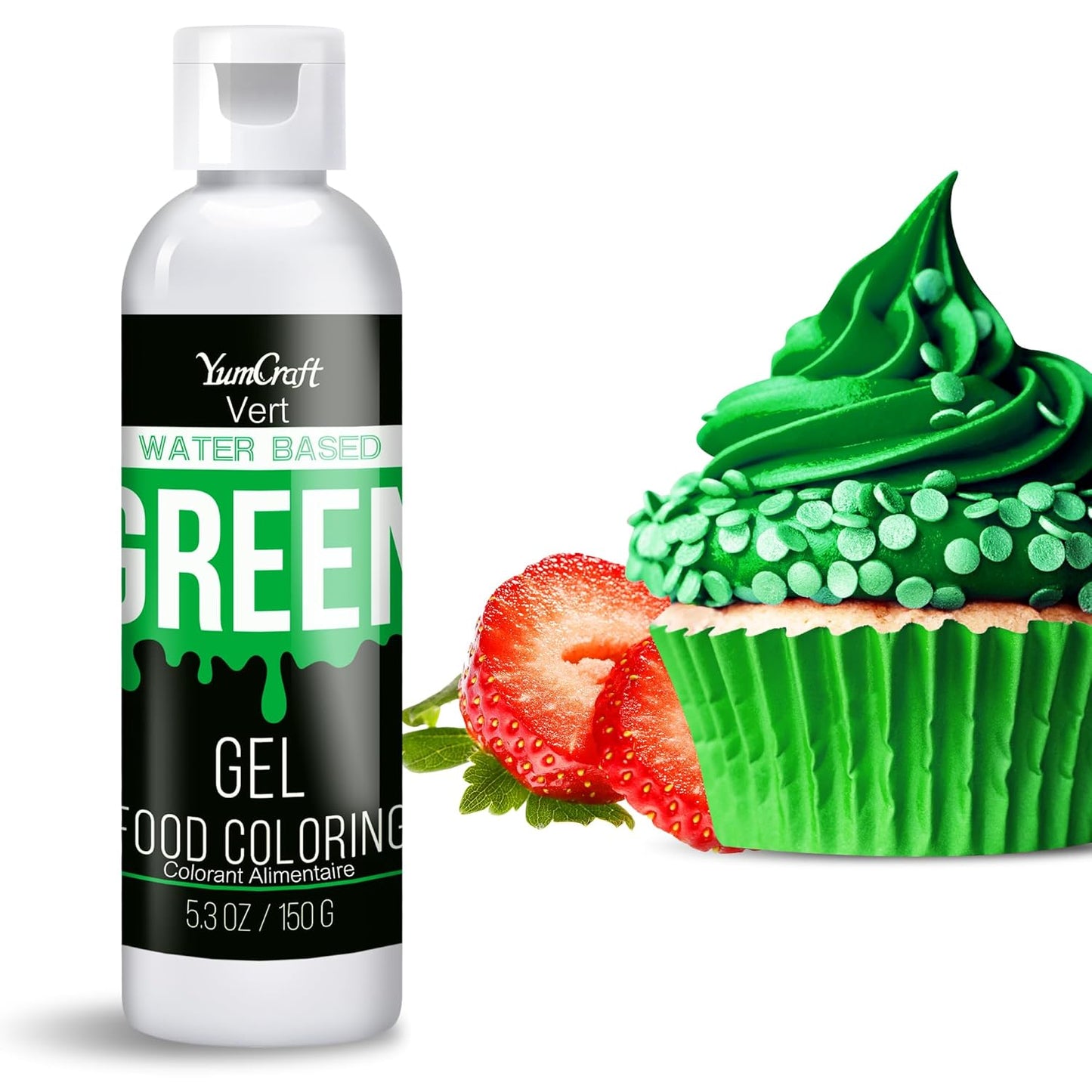 Food Coloring Gel - Vibrant Color Gel Food Coloring for Cake Decorating, Baking, Easter Egg, Icing - Tasteless Food Color Dye for Fondant, Cooking, Slime, Airbrush (Green, 5.3oz)