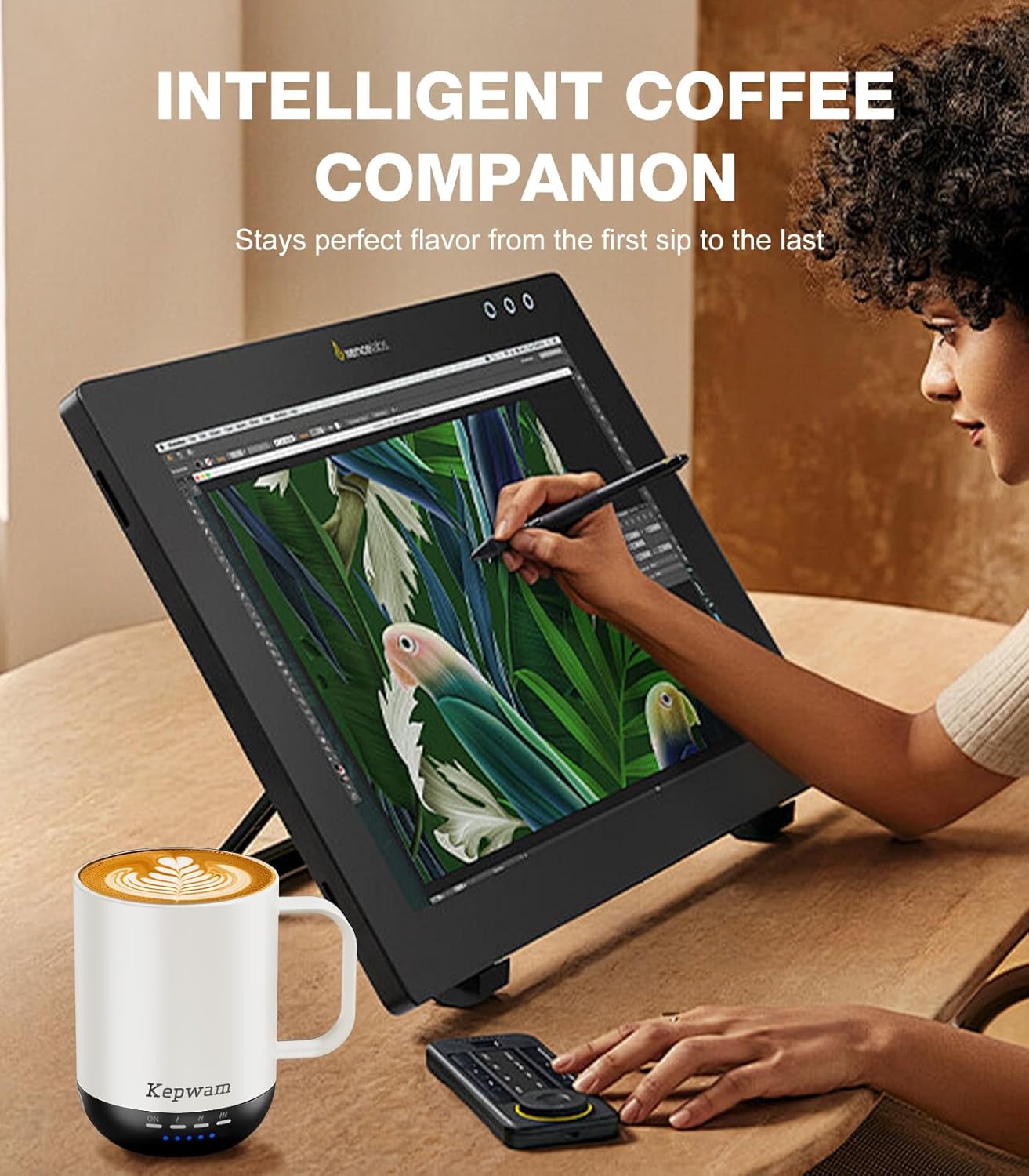 Heated Coffee Mug T1-14oz Fast Heating & Longer Battery Life Self Heating Coffee Mug Hot to 149℉ - Touch & App Controlled Mug Coffee and Hot Beverage Warmer, Gifts for Women and Men