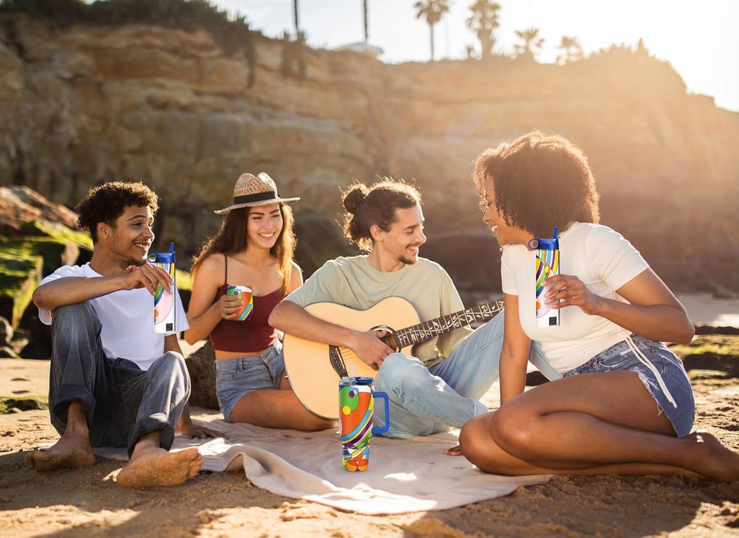 RainCaper 18/8 Stainless Steel Insulated Water Tumbler with Straw | 30oz, BPA-Free, Double Wall for Hot & Cold | Travel-Friendly, Cup Holder Ready (Frank Lloyd Wright March Balloons)