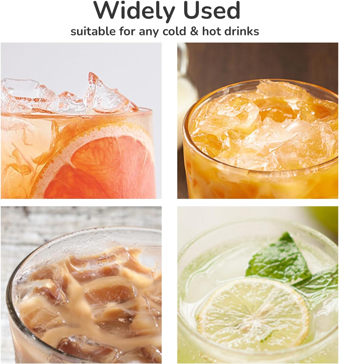 2PCS Glass Cups With Lids And Straws, Iced Coffee Cup,15Oz/450ml Iced Coffee Glasses Tumbler, Thick Wall Glass Mug For Tea Water, Matcha Cup Chirstmas Gifts (Clear, 2PCS)