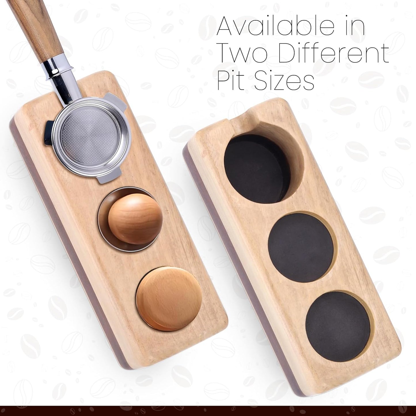 Espresso Tamping Station - Portafilter Holder (72mm) - Acacia & Mango Wood Espresso Station & Tool Organizer - Essential Accessories for Baristas