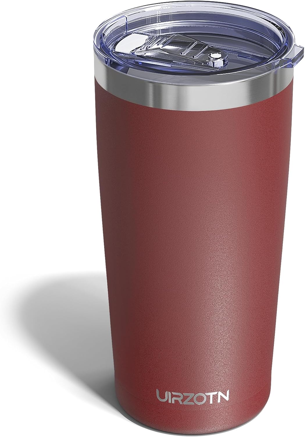 Travel Coffee Tumbler 20oz, Leakproof Travel Coffee Mug with Lid and Straw, Stainless Steel Double Wall Vacuum Insulated Tumbler for Hot/Iced Drinks (Textured Matte, Red)