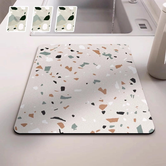 Dish Drying Mat - Absorbent Countertop Mat for Coffee Maker, Expresso Machine, Kitchen Use (05,12''×20'')