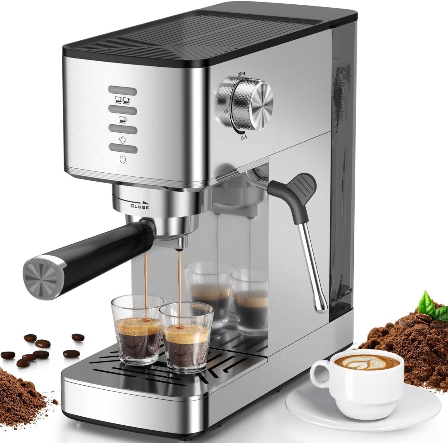 Espresso Machine 20 Bar with Rapid Cold Brew - Hot & Iced Coffee Maker, Built-in Steam Wand, Touch Screen, 37oz Water Tank -Perfect for Lattes, Cappuccinos, and Gift for Coffee Lovers
