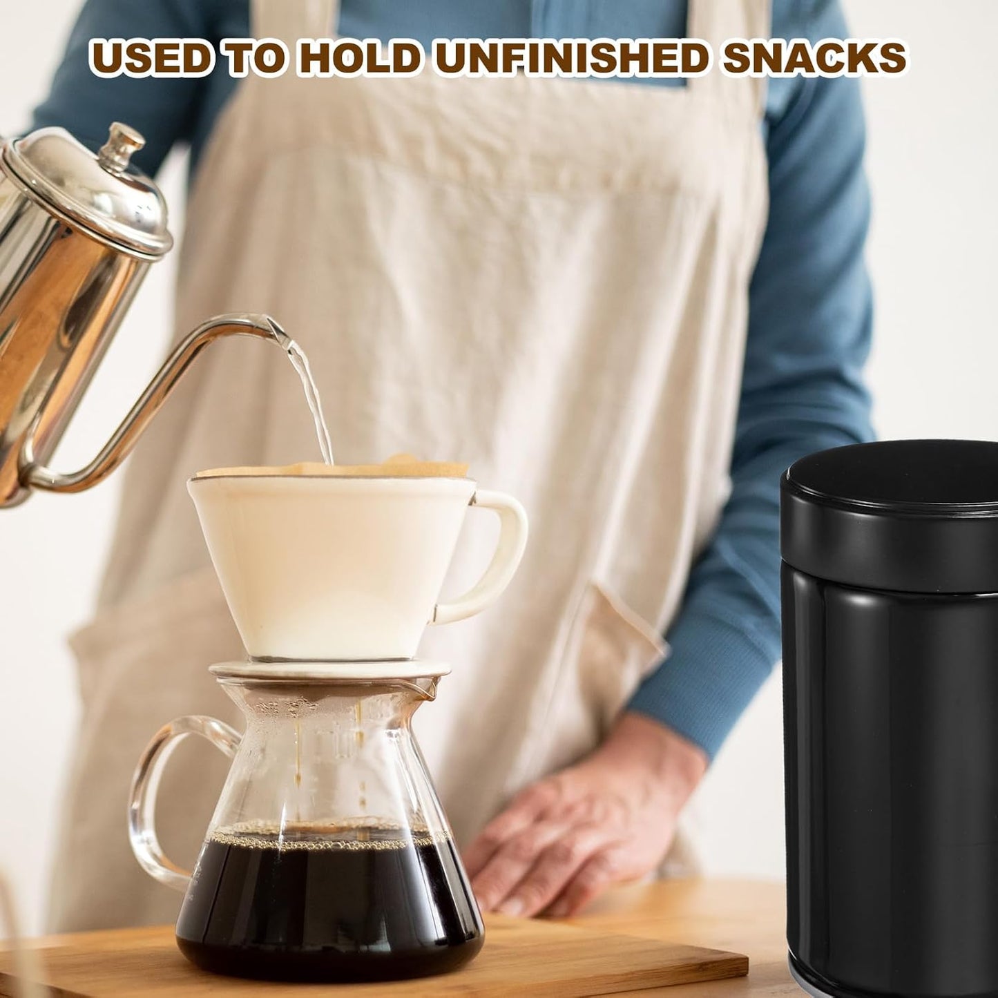 uxcell 2Pcs Round Tea Canisters, 5" x 3" Airtight Metal Tea Containers for Loose Tea, Coffee Beans, Spices - Durable, Compact, and Stylish Storage Tea Tin (Black)