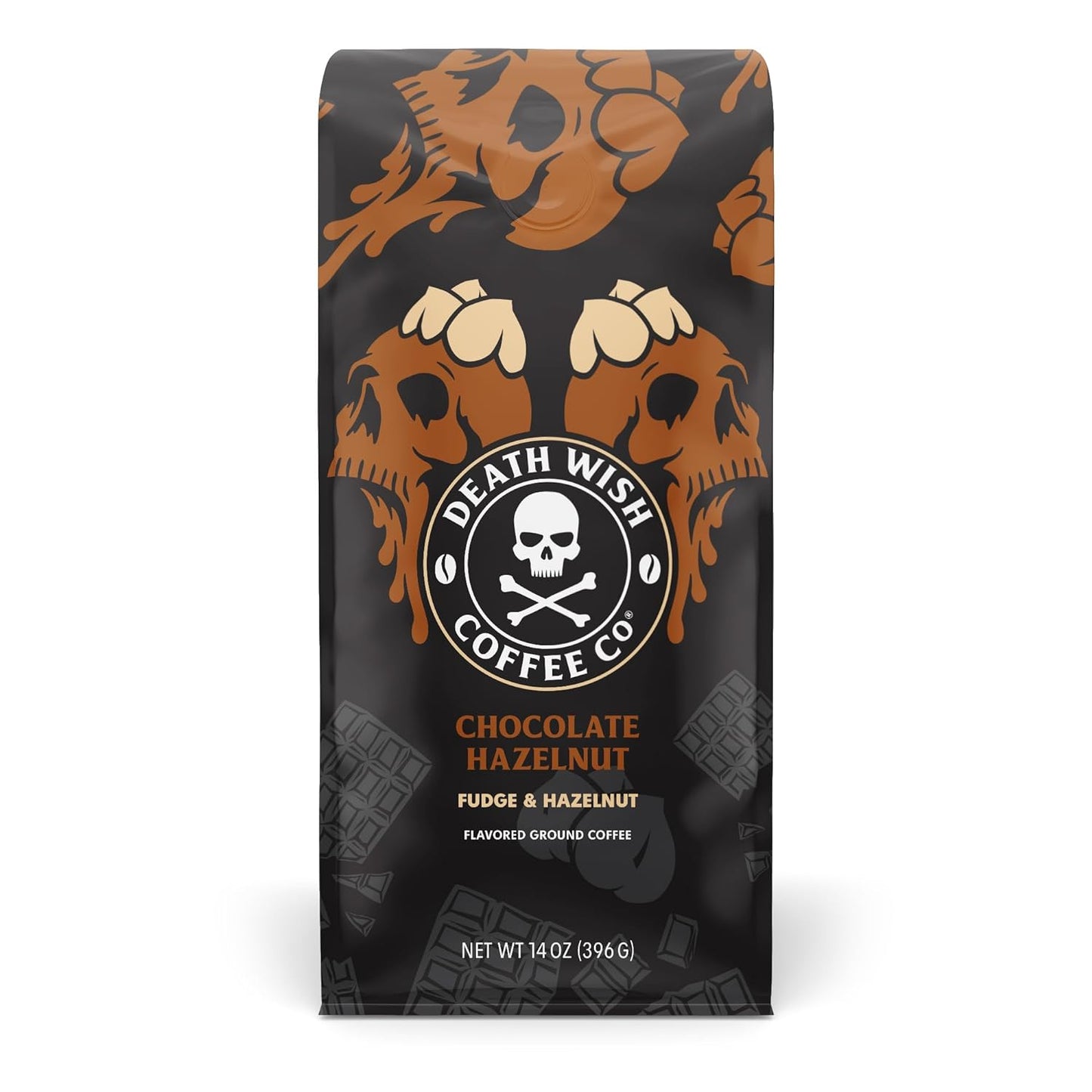DEATH WISH COFFEE - Chocolate Hazelnut Ground Coffee, Fair Trade (14 oz)