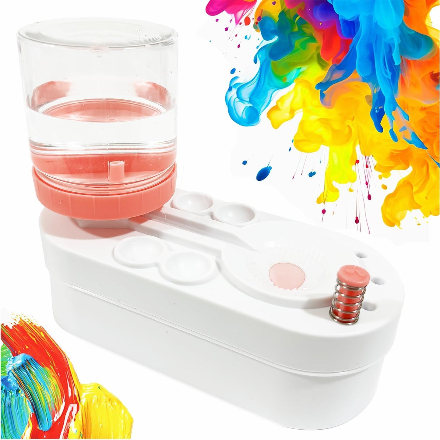 2025 Upgraded Paint Brush Cleaner Brush Rinser Water Circulation(Pre Assembled), Watercolor/Oil and Water-Based Paint Brush Cleaner Tool, Gift for Adults Artist Beginners