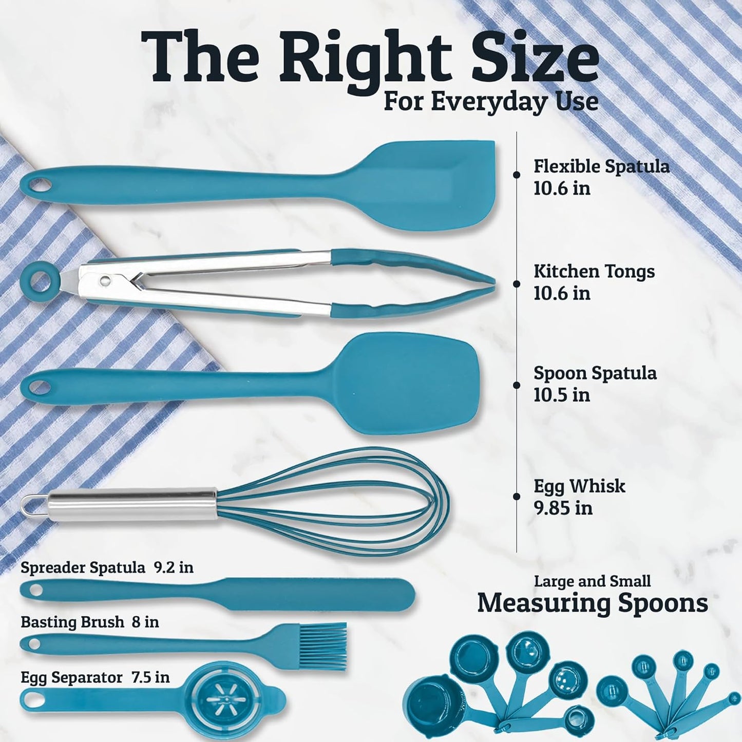 Priority Chef Stainless Steel Mixing Bowls with Lids Set - Premium 30Pcs with 6pc Metal Bowl Set for Kitchen, 3 Graters, Airtight Lids, Non-Slip Bases & Silicone Utensils, Turquoise