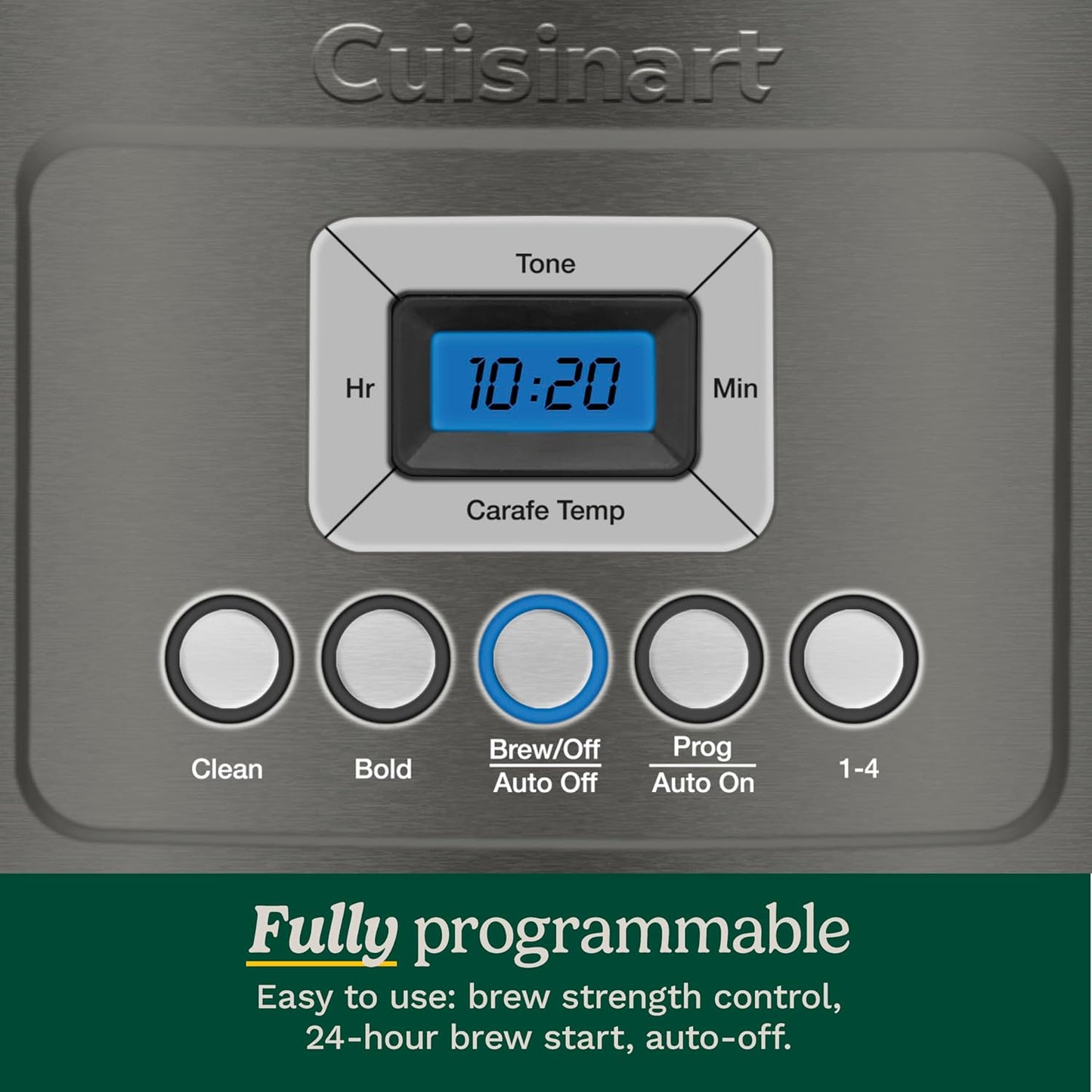 Cuisinart 14-Cup Coffee Maker, Programmable PerfecTemp Glass Carafe Coffee Machine with 1-4 Cup Setting, Brew Strength Control and Brew Pause, Stainless Steel, DCC-3200BKSNAS, Black