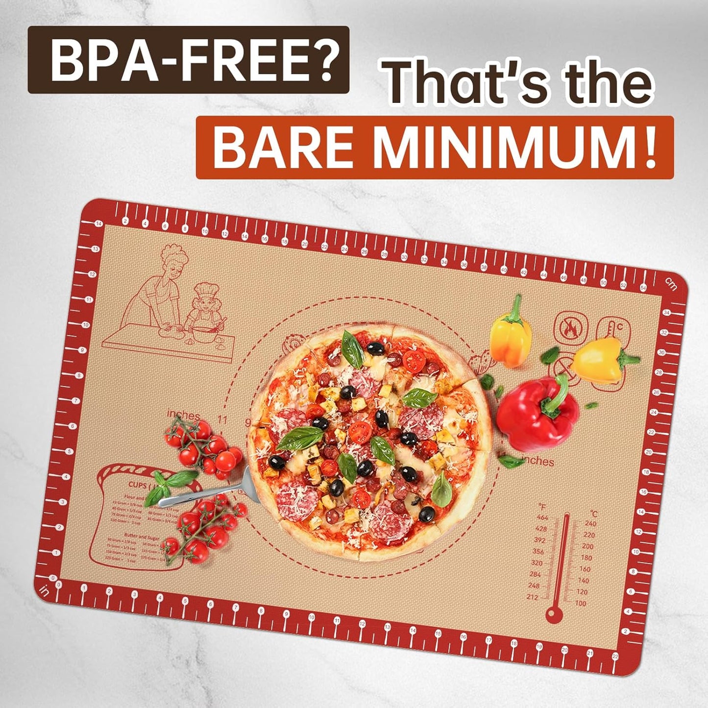 Silicone Macaron Baking Mat with 10 Easy Recipes, Extra Thick Silicone Mats for Baking, Non Stick Pastry Mat for Dough Rolling, Heat Resistant Silicone Bread Cookie Pizza Oven Mat with Measurement