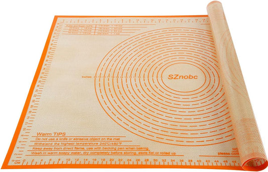 Silicone Pastry Mat 36X24 Inches Baking Mat with Measurement, Perfect for Dough, Pastry, Cookies, Pie Crust, Fondant, Bread, Sourdough, Pasta, Pizza, Kitchen Counter Mat