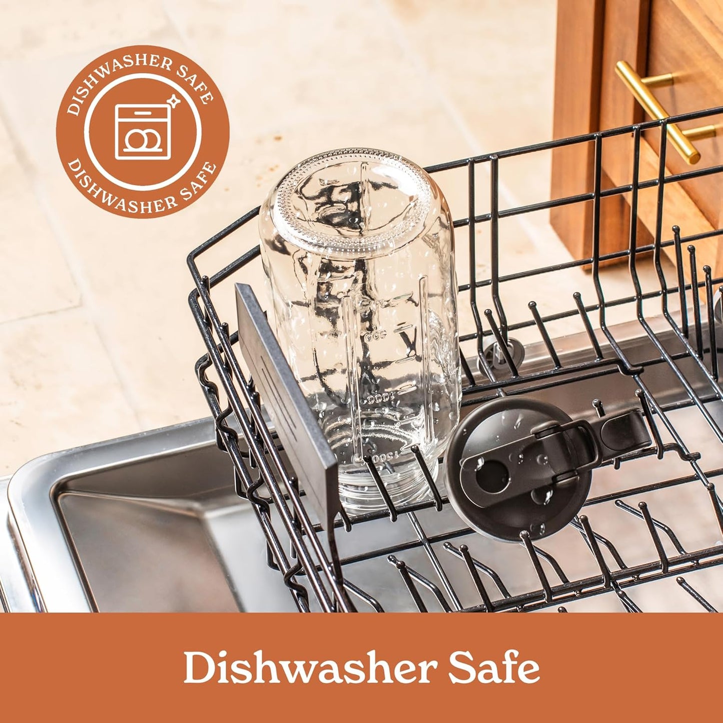 SMIRLY 64 oz Mason Jar Pitcher,Glass Pitcher with Wide Mouth,Water Jug with Double Leak Proof Lid for Iced Coffee,Hot Water,Breast Milk