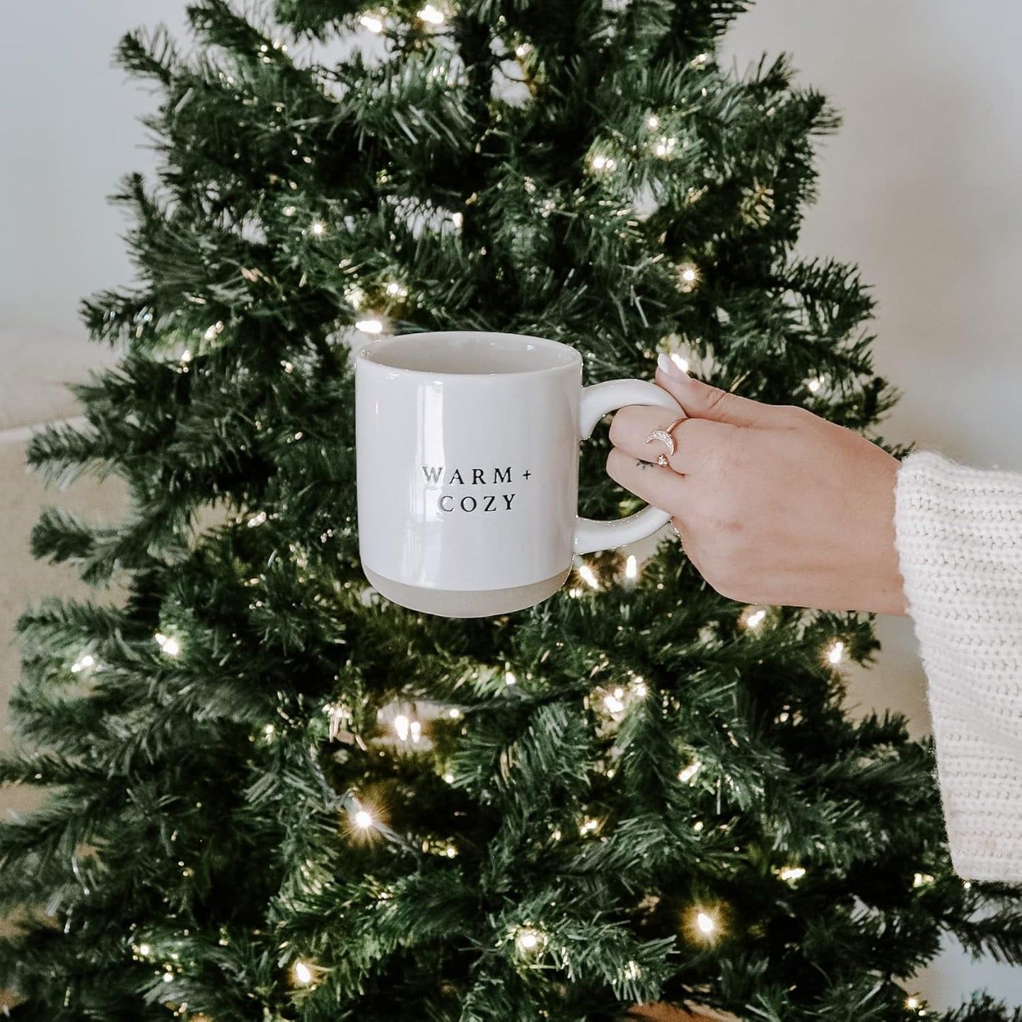 Sweet Water Decor Warm and Cozy Stoneware Coffee Mugs | Christmas Coffee Mugs | Microwave & Dishwasher Safe | 14oz Coffee Cup | Fall Gifts | Christmas Gifts for Her