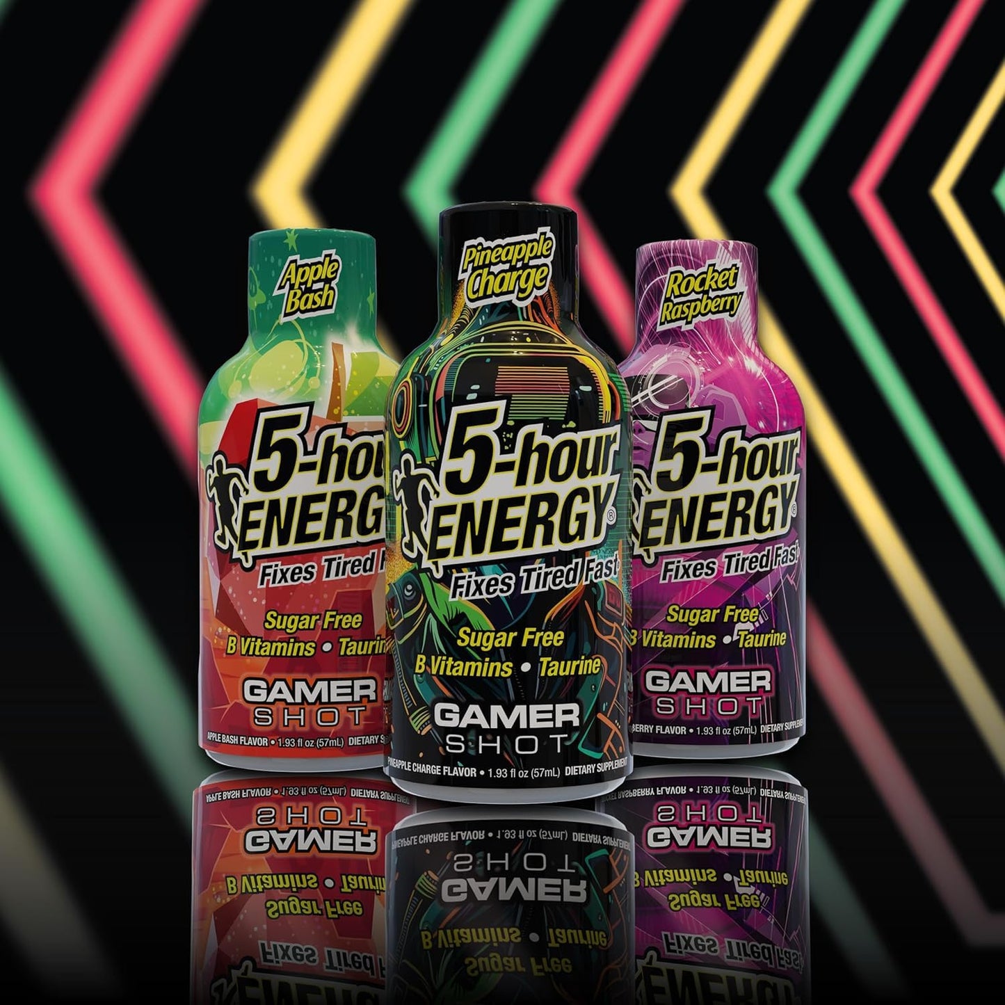 5-Hour Energy Gamer Shots Variety Pack, 24 Count (1.93 fl oz) - Extra Strength Apple Bash, Rocket Raspberry, Pineapple Charge Flavors