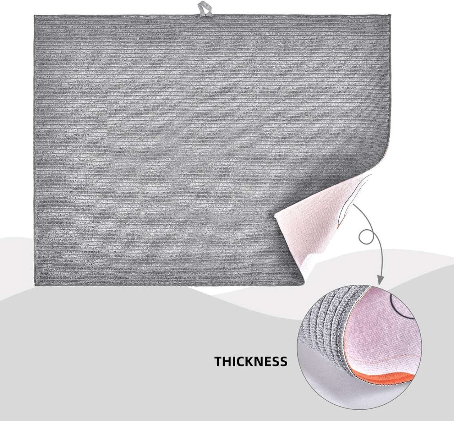 Large Dish Drying Mats For Kitchen Counter Microfiber Kitchen Drying Mat XL Draining Pad Absorbent Quick Drying Dish Mat 18x24 Inch - Floral Boho Flowers