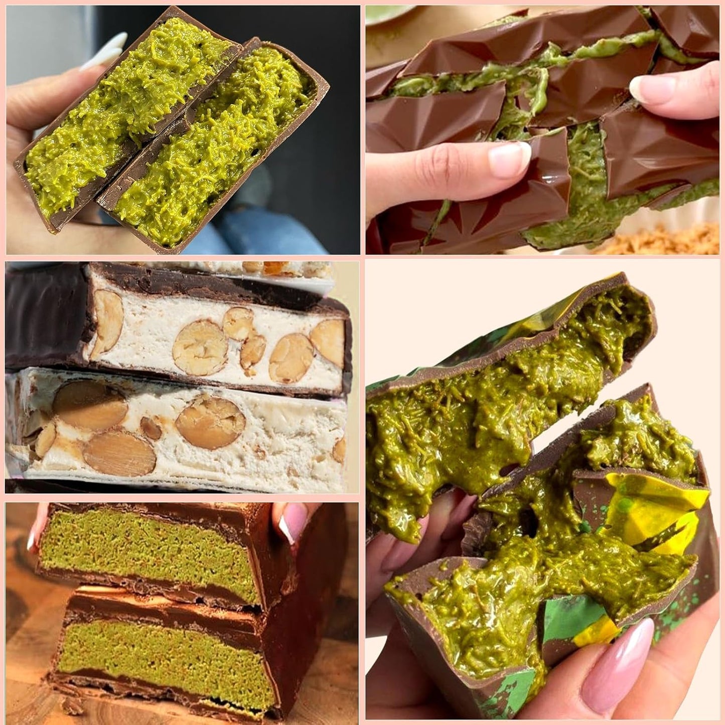 Mity rain Chocolate Bar Mold Deep - 1 inch Deep Thick Non-Stick Silicone Molds for Stuffed Dubai Chocolate Bar Pistachio, Large Food-Grade Candy Bar Mold with 50 bags for Filling & Snacks