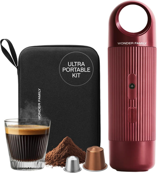 Portable Espresso Maker for Travel - Coffee Maker 5 Cup with Cold Water, 150 Cup with Preheated Water - Expresso Coffee Machine for Grounds, DG & NS Capsule - Automatic Espresso Machine, Type-C Charge