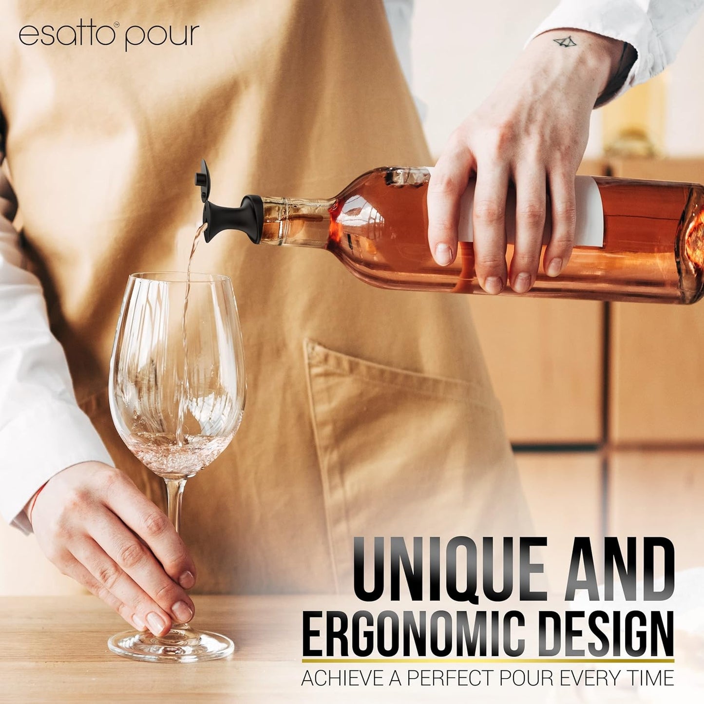 Esatto 23.375” x 7.75” Double Width Professional Spill Bar Supply Mat Bartender Non-Slip Black Bar Mat Coffee Drinks Mixing Pad for Bars, Home, Kitchen, Restaurants (2 Pack, Black) Includes 3 Pourers