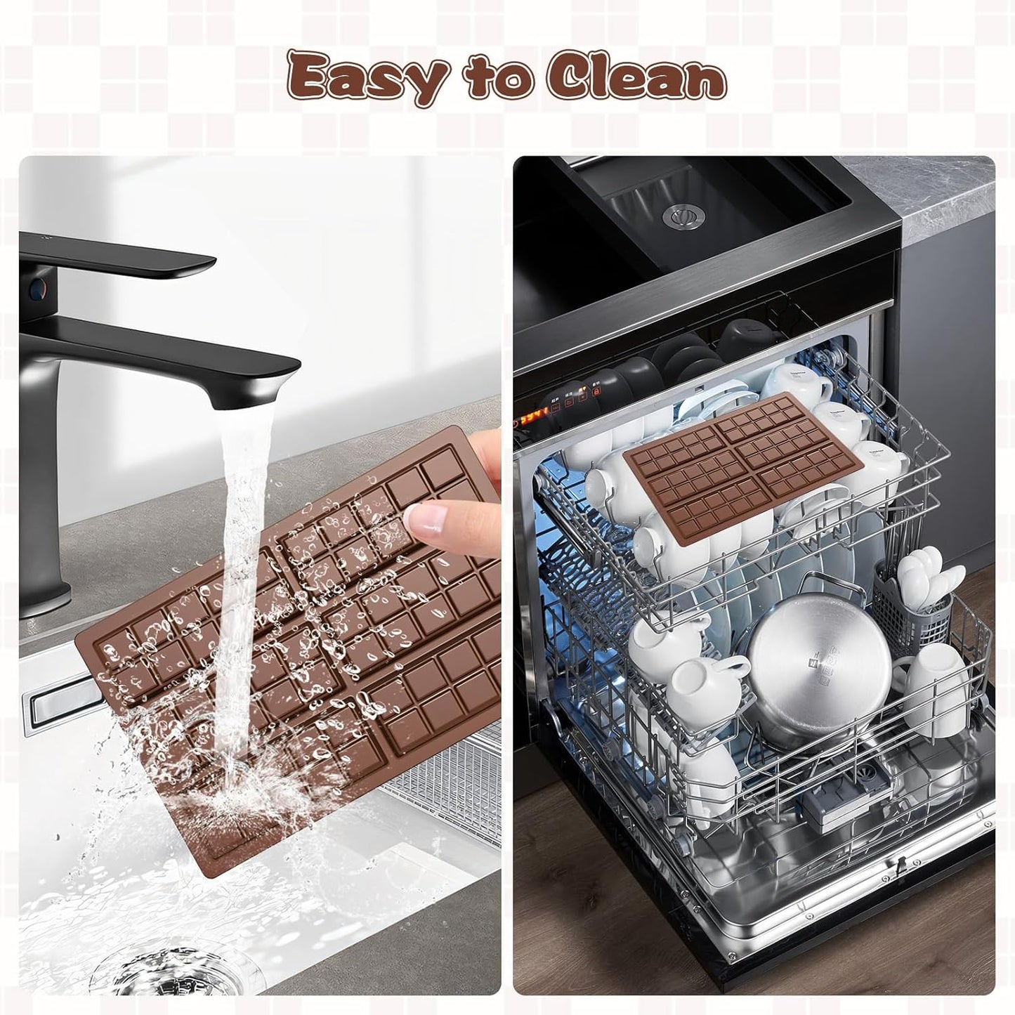 Chocolate Bar Mold, Silicone Dubai Chocolate Bar Mold, Non-Stick Chocolate Bar Molds, Deep Chocolate Bar Mold for Dubai Chocolate Bar Pistachio, Candy, Milk Chocolate Bar