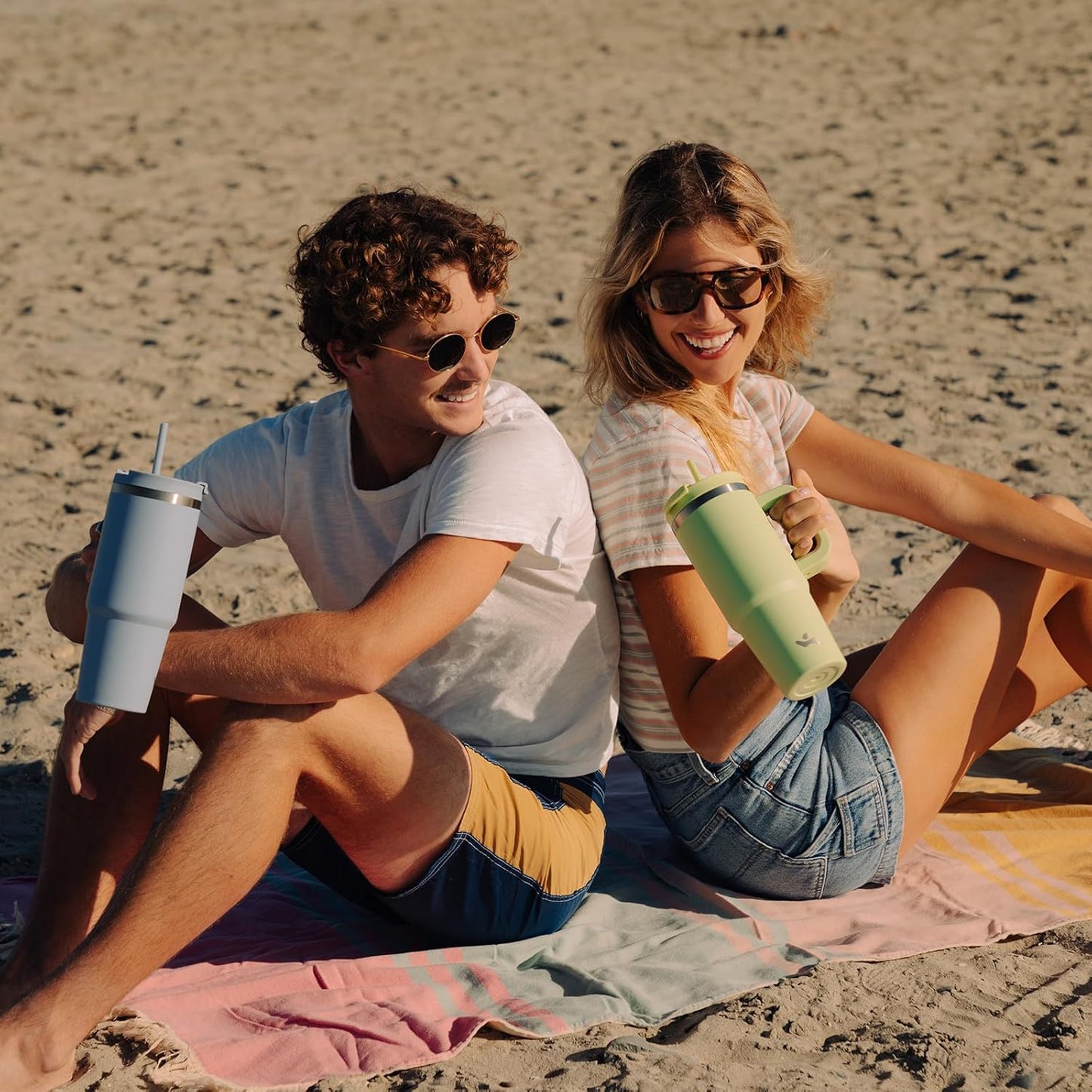 40 oz Tumbler with Handle and 2 Straws,2 in 1 Lid Insulated Water Bottle Stainless Steel Travel Coffee Mug,Gum