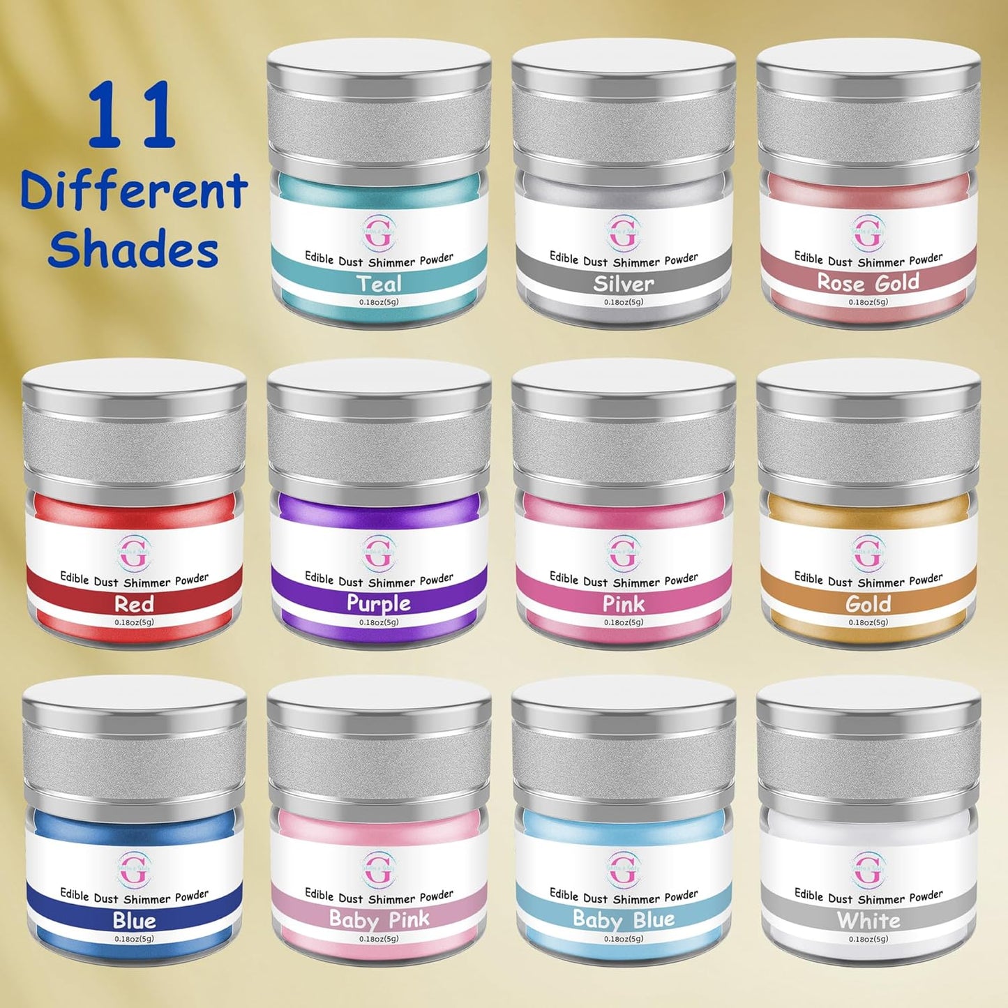 Glitter & Glitz Edible Glitter for Drinks - Premium Drink Glitter Edible Dust for Cocktails, Baking, Brew, Champagne - Luster Dust and Cocktail Glitter - Edible Glitter for Drinks Decoration (Red, 5Grams)