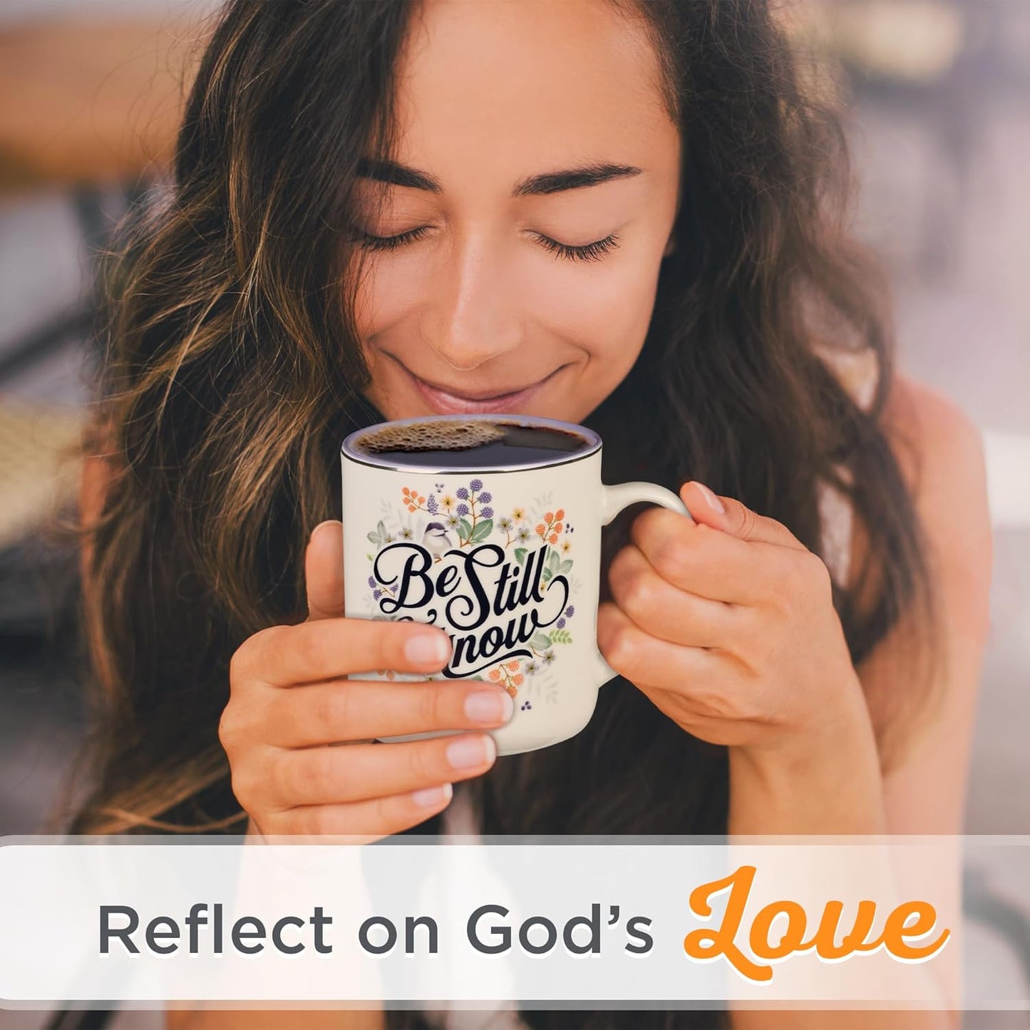 Christian Art Gifts Purple Ceramic Coffee Mug with Silver Rim – 14 oz. Lead & Cadmium-free Non-toxic Inspirational Scripture Coffee and Tea Mug for Women with Bible Verse: Be Still & Know –Psalm 46:10