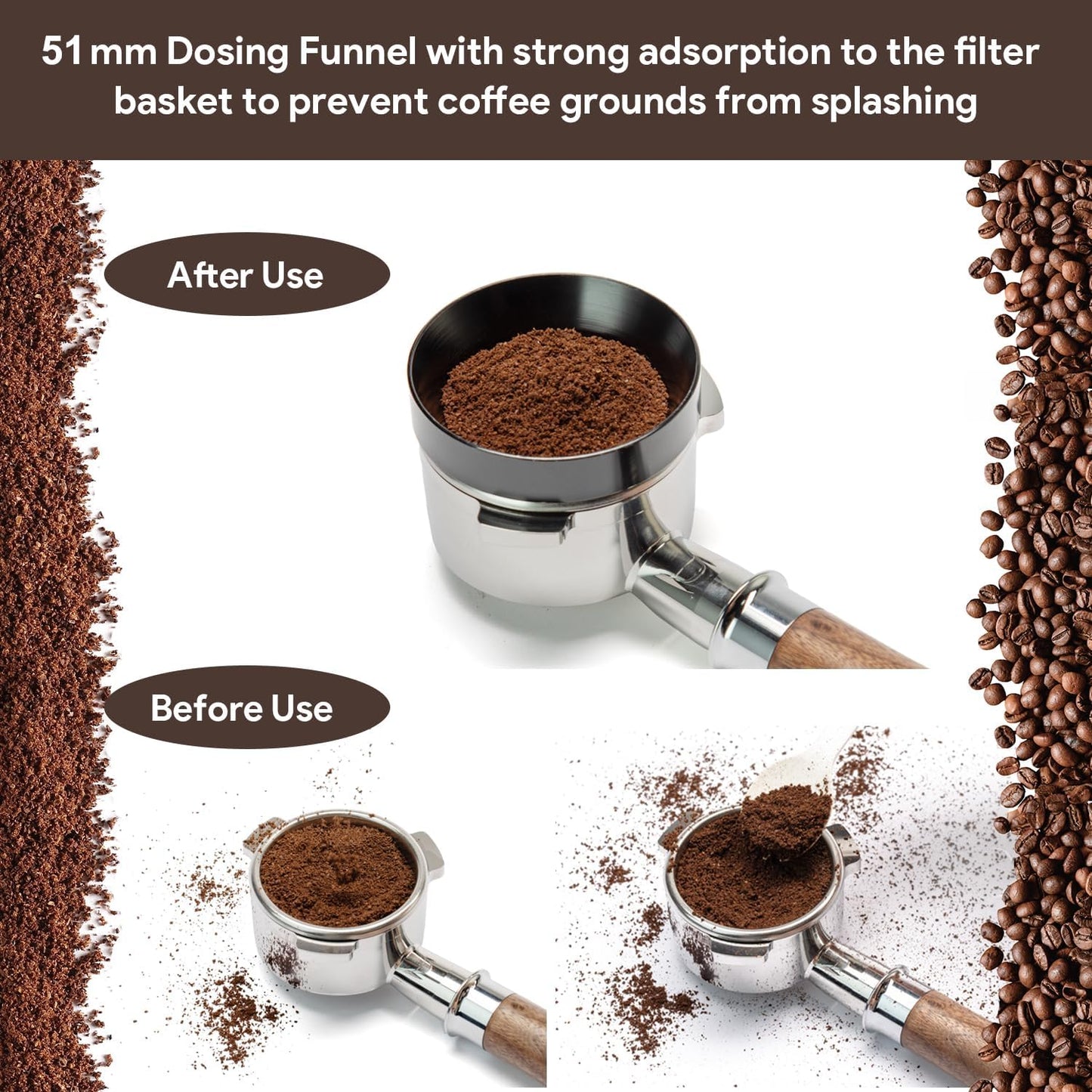 Espresso Accessories Kit 51mm Tamper: Espresso Tamper Set, Coffee Tamper Espresso Tools with WDT Tool, Puck Screen, Dosing Funnel | Espresso Kit Espresso Machine Accessories Fit 51mm Portafilters