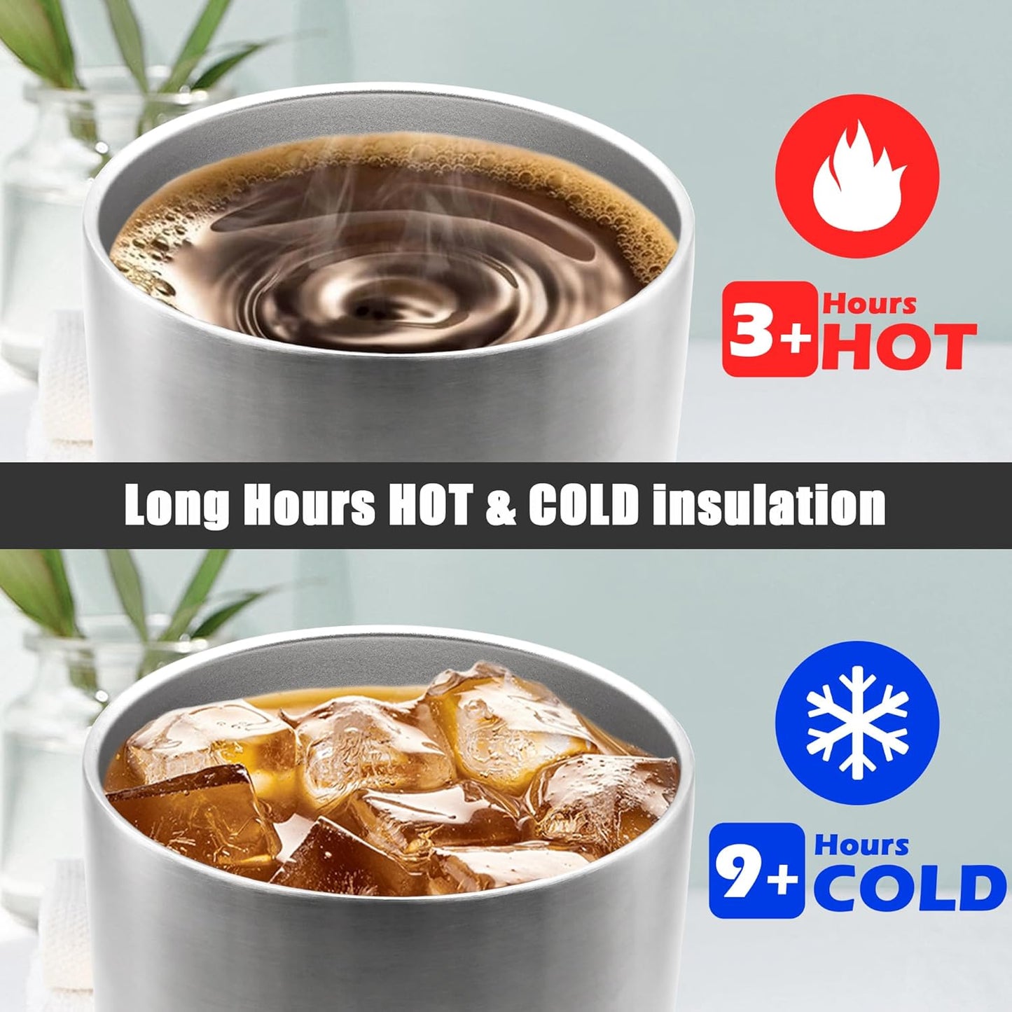 20 oz Tumbler Coffee Tavel Tumblers Bulk with Lid Stainless Steel Double Wall Vacuum Insulated Mug Powder Coated Cups fit Car Cupholder for Hot and Cold - Stainless Steel, 12Pack