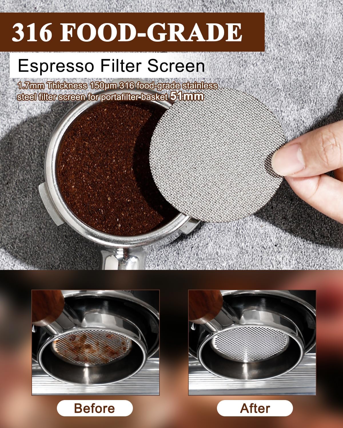 51mm Espresso Accessories Kit, 350ml Milk Frothing Pitcher, Espresso Tamper, WDT Tool & Puck Screen, Dessert Spoons, Tamper Mat, Latte Art Pen &16 PCS Coffee Decorating Stencils