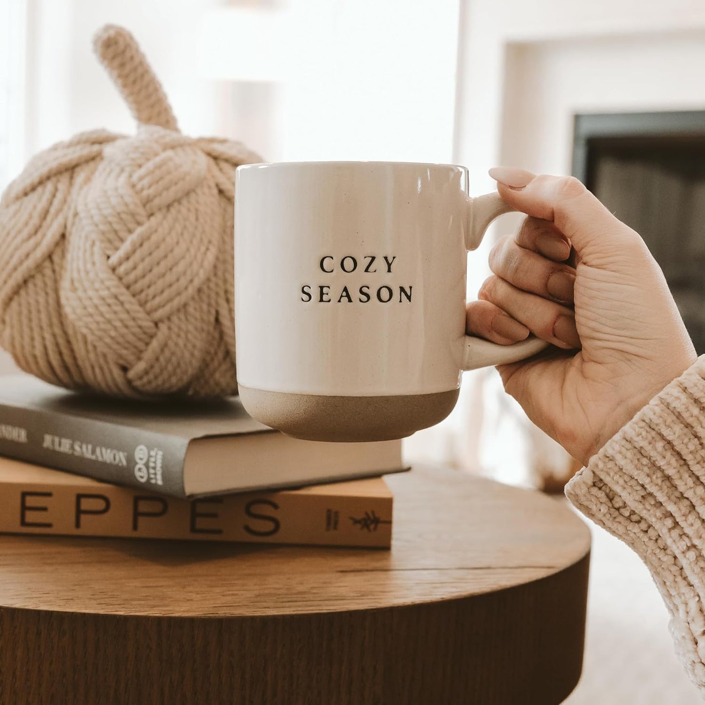 Sweet Water Decor Cozy Season Stoneware Coffee Mug | Fall and Winter Novelty Coffee Mugs | Microwave & Dishwasher Safe | 14oz Coffee Cup | Holiday Gift