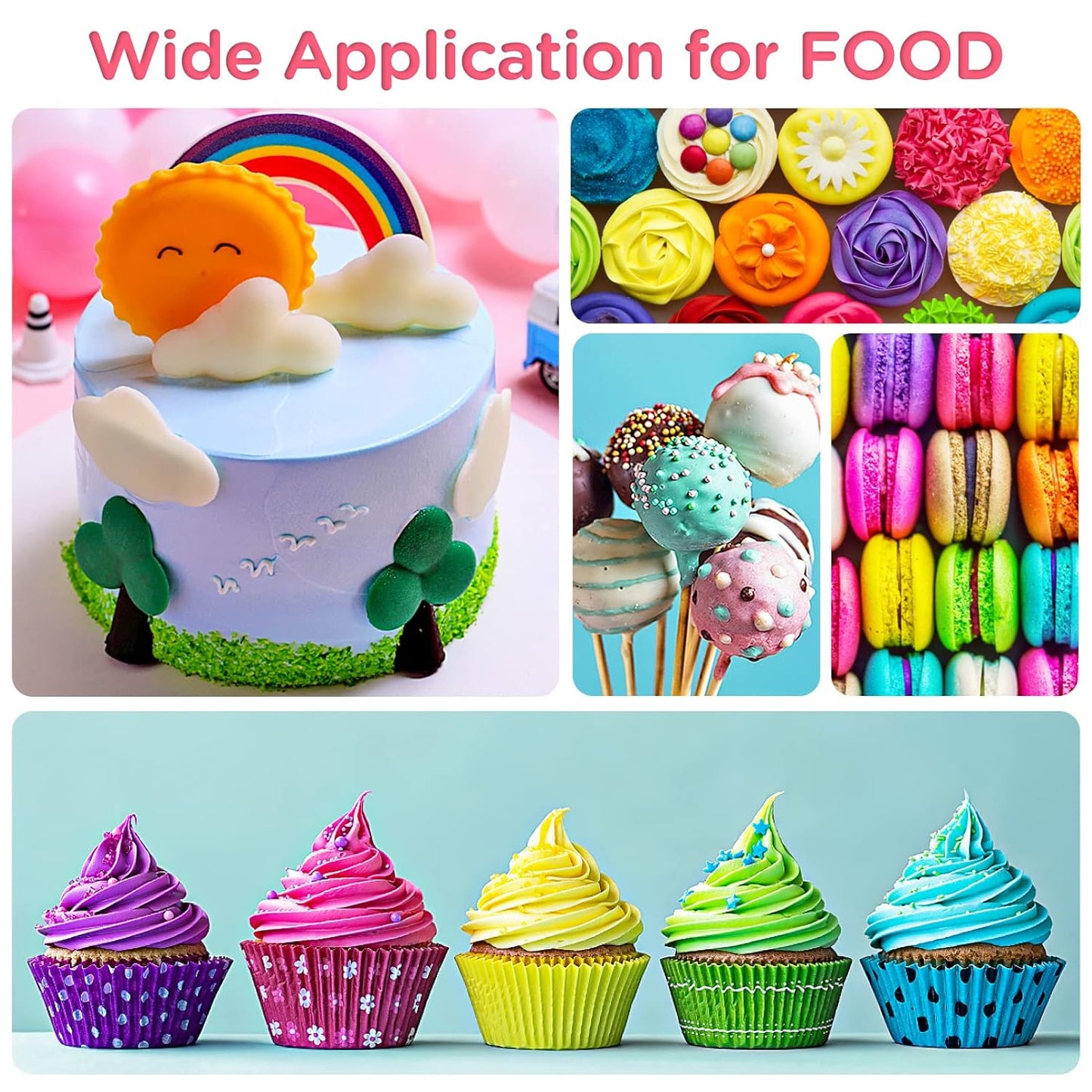 12 Color Food Coloring Set - Vibrant Liquid Food Colors Frosting Dye Tasteless for Baking, Cake Decorating, Easter Egg, Royal Icing, Fondant, Macaron - 0.25 Fl. Oz Bottles