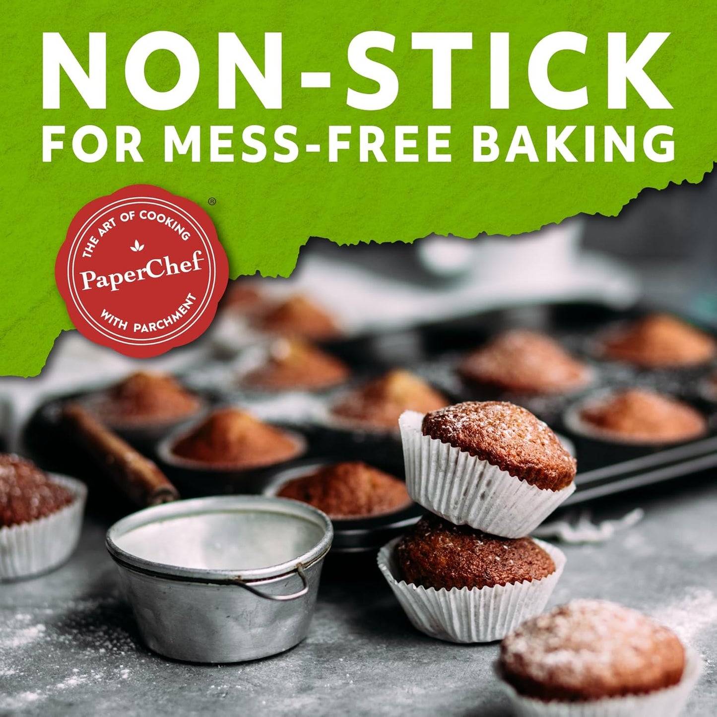 Mini Parchment Baking Cups - Easy Release, Non-Stick Paper - 90 Count - 4 Pack