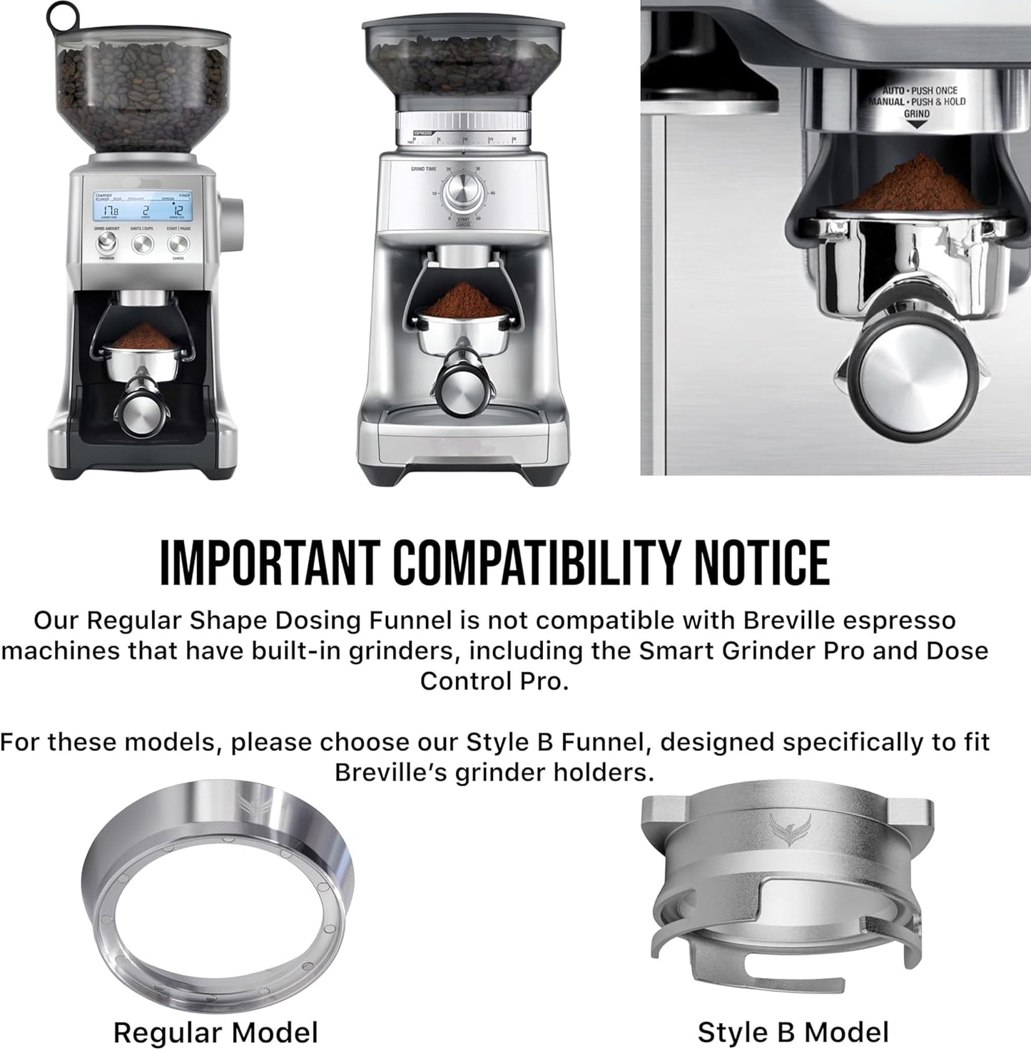 54mm Espresso Dosing Funnel and Puck Screen Set Magnetic Coffee Dosing Ring And Filter for Portafilters Compatible with 54mm Breville Portafilter Basket Premium Espresso Machine Accessories