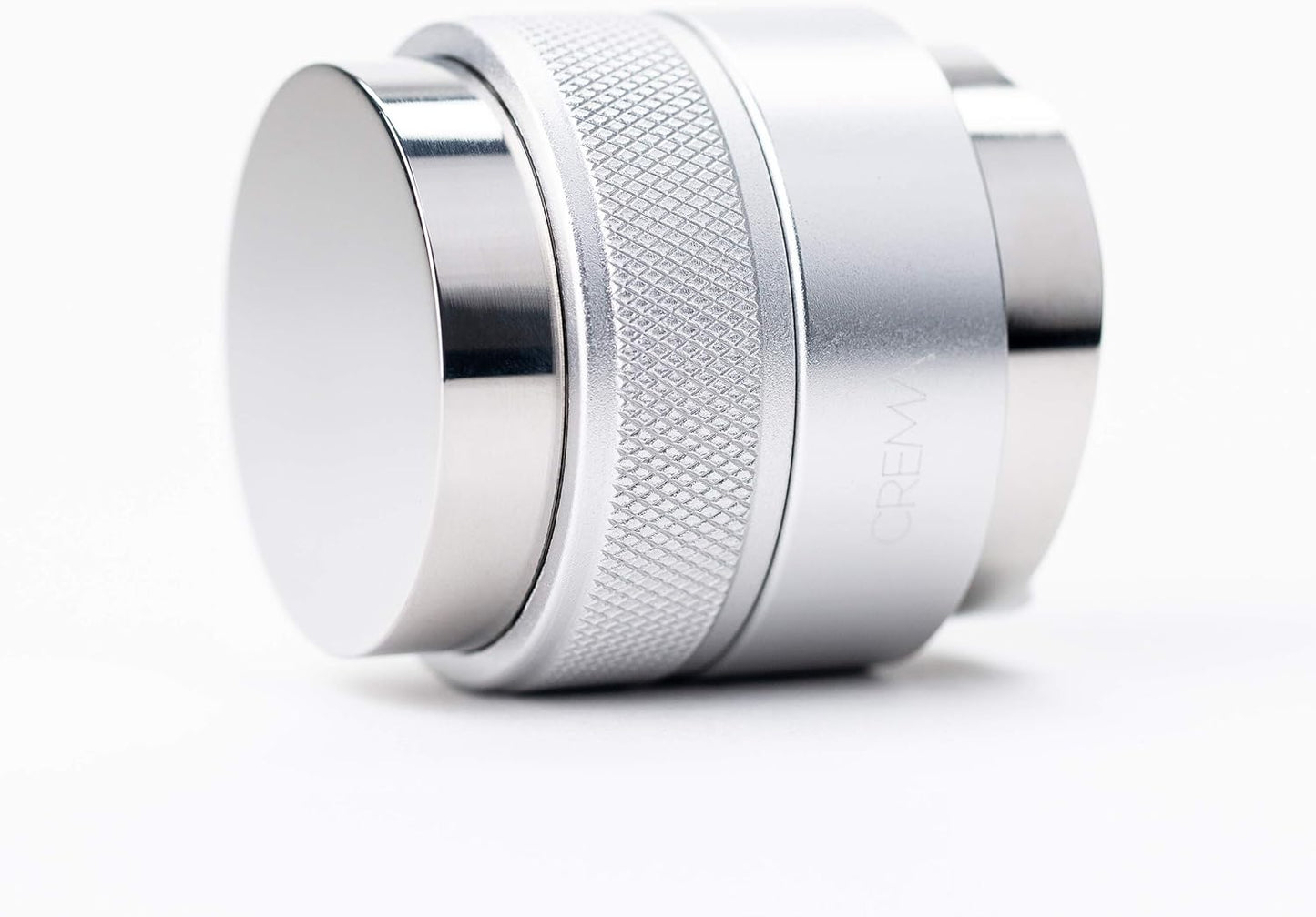 Crema Coffee Products | 45.5mm Coffee Distributor/Leveler & Hand Tamper | Fits Flair Pro and Pro 2 | Double Sided, Adjustable Depth | Beautiful Espresso Hand Tampers(45.5mm)(Silver)