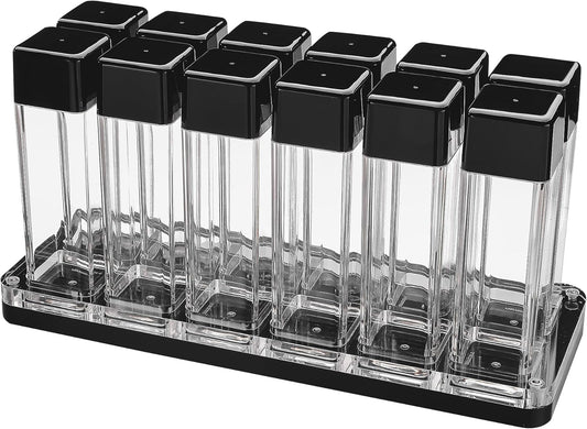 Normcore 12 Tubes Coffee Bean Cellars with Stand & Hopper - Single Dose Coffee Bean Vaults - Espresso Bean Storage Set - One-Way Exhaust Valve - Capacity 25-28g