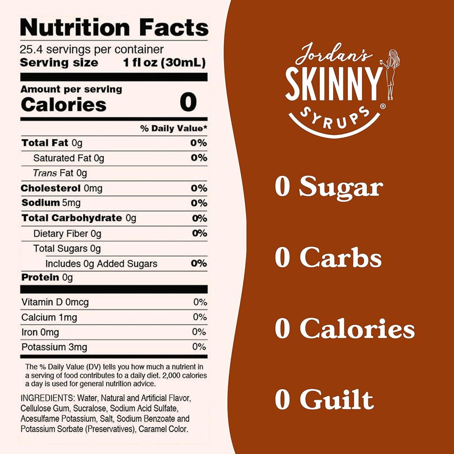 Jordan's Skinny Syrups Butter Toffee, Sugar Free Flavoring Syrup, 25.4 Fl Oz (Pack of 2)