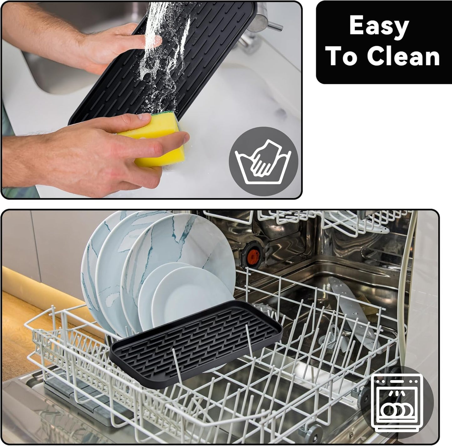 Drip Pan Compatible with 1 Gallon Drink Dispenser, 1 Pcs Silicone Tray Mat for DD&HAPP 1 Gallon Glass Drink Dispenser