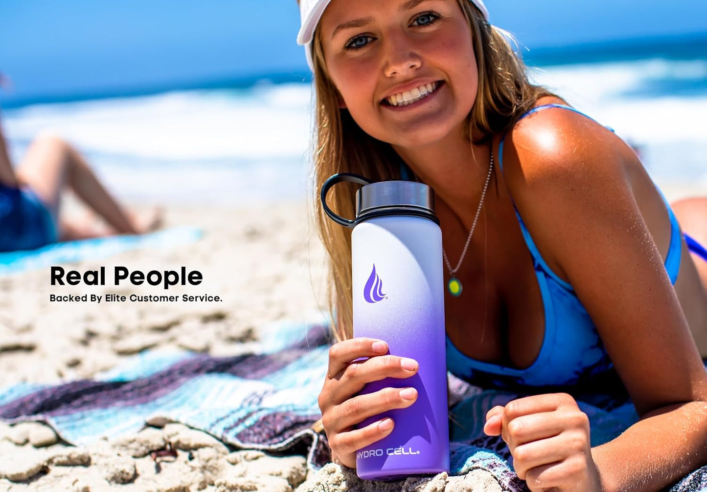 HYDRO CELL Stainless Steel Insulated Water Bottle with Straw - For Cold & Hot Drinks - Metal Vacuum Flask with Screw Cap and Modern Leakproof Sport Thermos for Adults (Lavender/White 24oz)