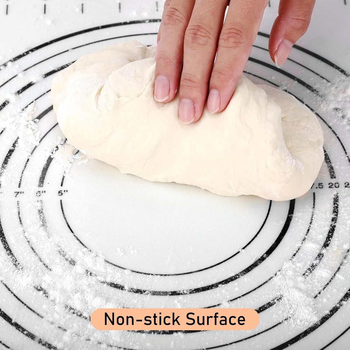 Silicone Pastry Mat, Baking Mat for Rolling Out Dough, 20''(W)28''(L), Dough Mat for Rolling, Black Fondant Mat