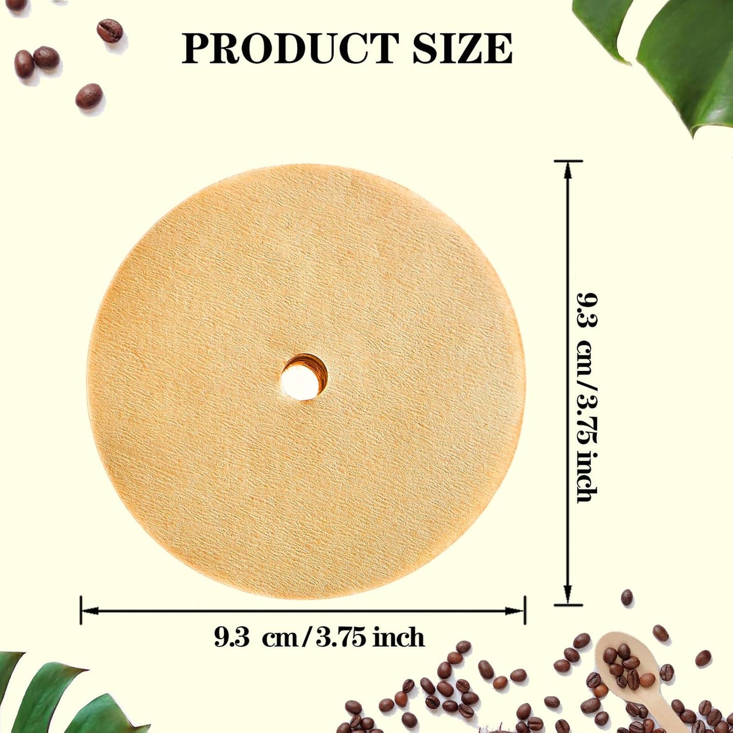 400 Count Percolator Coffee Filters, 3.75 In Unbleached Round Coffee Paper Filter for Percolator Coffee Pot, Disposable Disc Coffee Filter Suitable for Camping, Home, Office