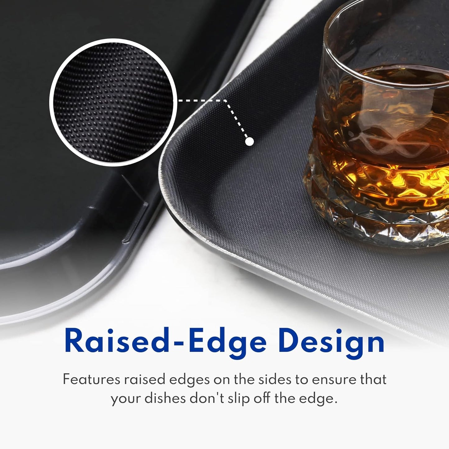 New Star Foodservice Restaurant Grade Non-Slip Tray, Plastic, Rubber Lined, Rectangular (Brown, 14-Inch x 18-Inch)