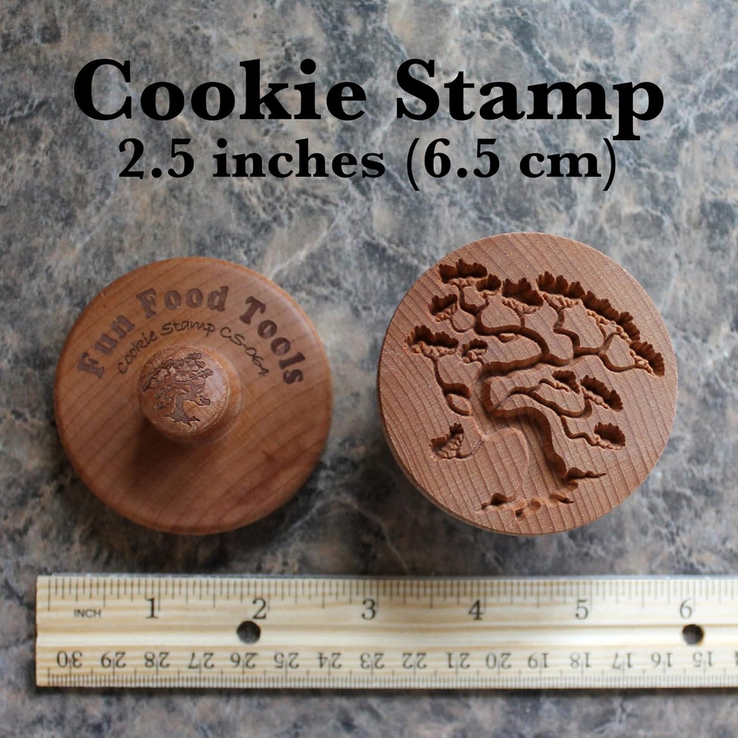 Wood Cookie Stamp, 2.5 Inch (Bonsai Pine CS-064)