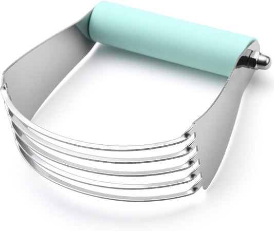 Spring Chef Stainless Steel Large Size Dough Blender For Baking, Professional Manual Dough Cutter Tool, Dishwasher Safe Puff Pastry Cutter Tool with Sharp Blades, Pastry Blender for Easy Mixing - Mint