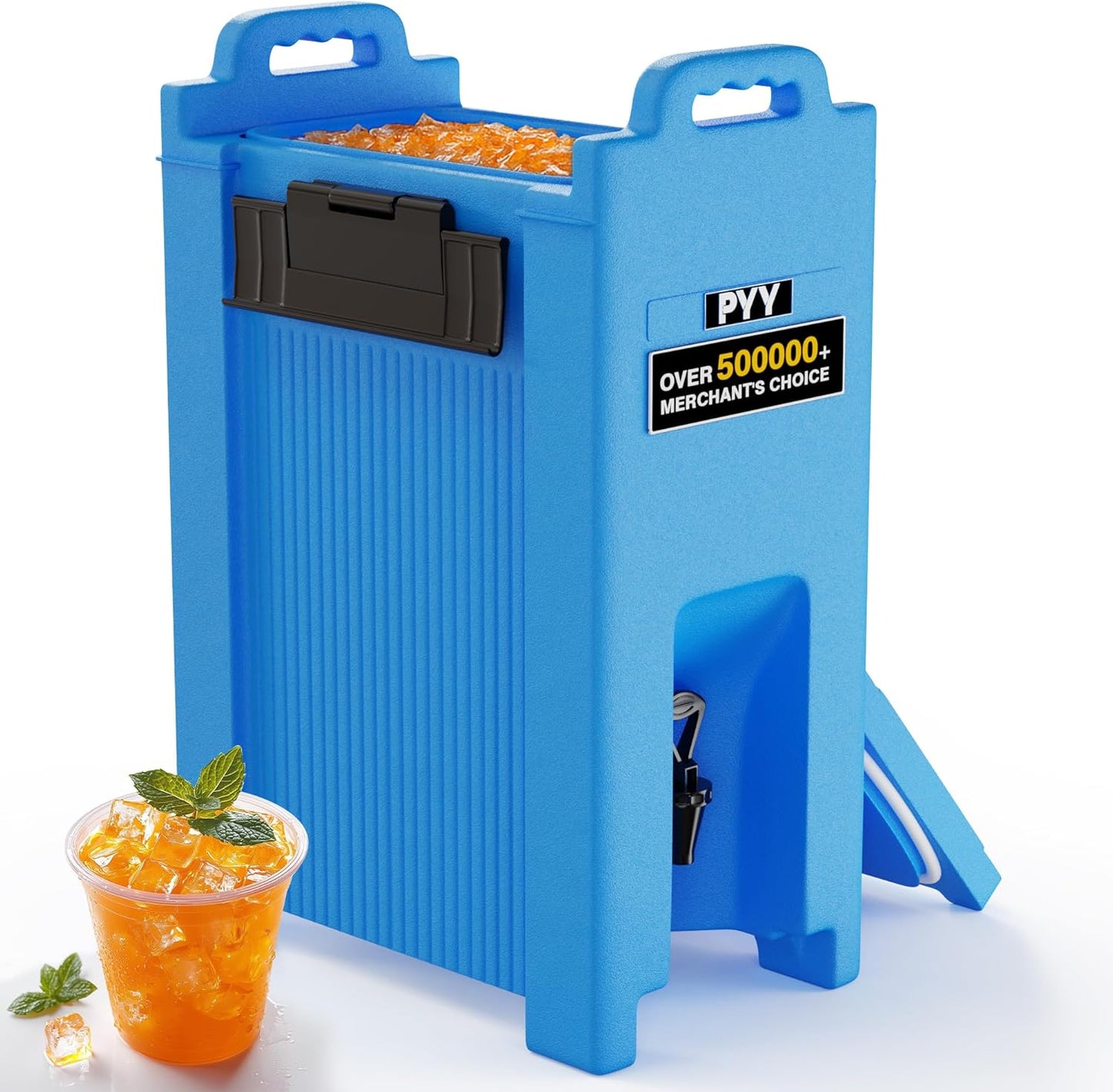 PYY Insulated Beverage Dispenser 5 Gallon, Hot and Cold Drink Water Coffee Carrier with Spigot Handle and Stand, Commercial Thermal Container for Chocolate Cocoa Iced Juice Tea Milk Restaurant Party