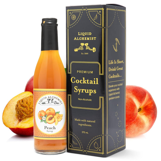 Liquid Alchemist Peach Syrup for Drinks - Real Ingredients Make the Perfect Summer Cocktail or Margarita Mix - Our Peach Flavoring Syrup is Non-GMO & Vegan (25 oz)